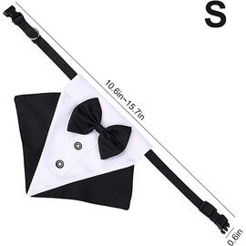 Formal Dog Tuxedo Bandana Dog Wedding Bandana with Bow Tie and Neck Tie, Formal Dog Tuxedo Vest Set with Detachable Bow Ties Collar and Scarf, Gentle Pet Costume for Wedding Birthday Party
