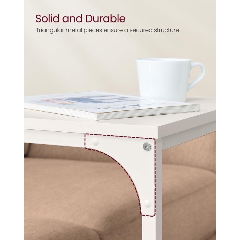 VASAGLE C-Shaped End Table, Side Table for Sofa, Couch Table