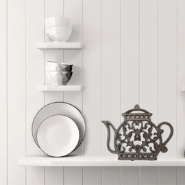 Cast Iron Trivets for Hot Dishes – Rustproof & Heat-Resistant Pot Stand with Rubber Feet, Decorative Kitchen Trivet Rust Brown for Tea Pots, Pans, Dining Table – Protects Countertops & Tabletops