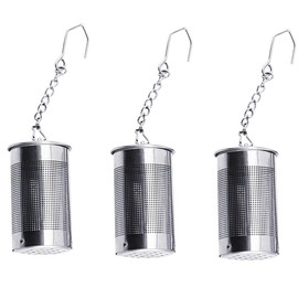 3pcs 304 Stainless Steel Tea Strainer Loose Leaf Tea Ball Mesh Tea Infuser Tea Infuser Basket Stainless Steel Tea Filter in Cup Tea Strainer Metal Teapot Tea Leaker Tea Bag Coffee (Silvery, One Size)