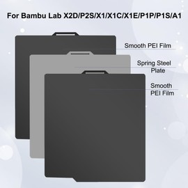 Smooth PEI+Smooth PEI Plate Bambulabs X1/P1/P2/X2/A1 Plates 257x257mm