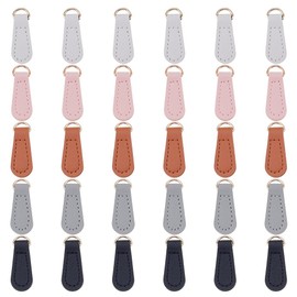 NBEADS 30 Pcs 5 Colors Leather Zipper Pull Tab, Replacement Leather Zipper Pull Tab Grip Extender Strap Handle Repair Zipper Tab for Luggage Suitcases Handbags, 1.4×0.59×0.16inches