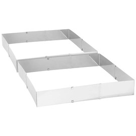 Rosenstein & Söhne Baking Moulds: Set of 2 Stainless Steel Baking Frames, Adjustable to a Maximum of 47 x 38 cm (Frame for Baking, Baking Frame, Oven, Baking Paper)