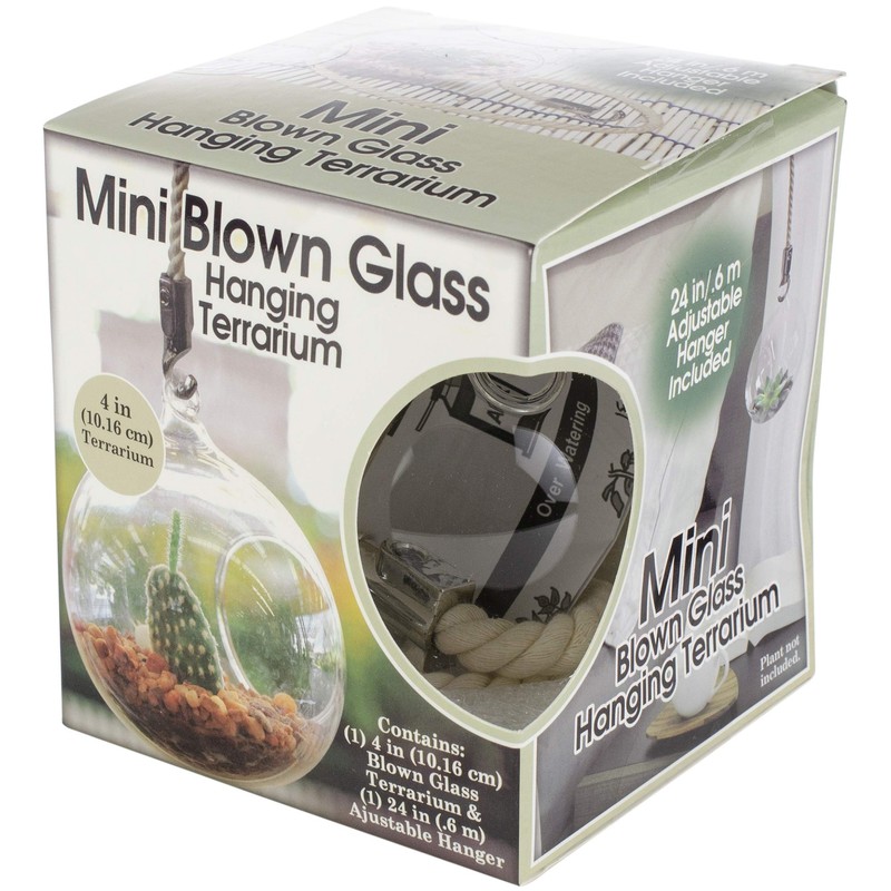 Mini Blown Glass Hanging Terrarium-