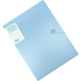 A4 Display Book，Portfolio Folder for Artwork, 60 Pockets 120/Sides, Sketch Portfolio, Art Binder，Desktop Organizer (Blue with Buckle)