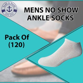 Yacht & Smith Mens Wholesale Bulk No Show Ankle Socks, Big And Tall Cotton Sport Athletic Sock Size 13-16