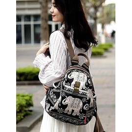POPUCT Nylon Backpack Purse Fashion Waterproof Shoulder Bag Casual Daypack for Women (Black, Small)
