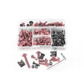 Adunsiaoto Motorcycle Fairing Screws Set Motorcycle, Fairing Windscreen Screws, Motorcycle Fairing Screws Kit Screws Nut Motorcycle Fairing Screws (Pink)