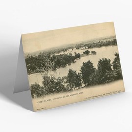 GREETING CARD - Vintage Iowa USA - Clinton. Among the Islands. Mississippi River