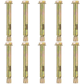 10 Pieces Expansion Bolts – Hexagonal Outer Expansion Sleeve Screws for Concrete and Masonry Wall Fixing (M10 x 100mm)