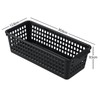 Ysmiltion 6-Pack Slim Plastic Storage Baskets, Black Desktop Storage Basket