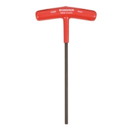 BONDHUS Total Length: 6 inches (152 mm), Hex T-Handle, 0.2 inches (4 mm), Total Length: 6.0 inches (152 mm), Shaft Length: 5.4 inches (137 mm), Handle Length: 3.1 inches (80 mm), Black Dyed 6HT4MM No. 15260