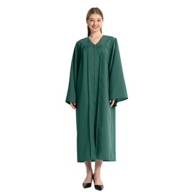 Grad HAGO Unisex Matte Choir Robe for Church baptism robes for water baptism,Graduation Gown Judge Pastor Robes, Forest Green, 51