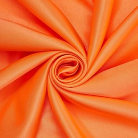 Premium Filament Yarn Polyester Crepe Back Satin Bridal (58/60 Inch) Silky Polyester Fabric by The Yard for Sewing Apparel, Accessories, Décor & More - Neon Orange (1 Yard)