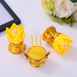 STOBAZA Decorative Electric Incense Stick Led Lotus Flower Night Light for Buddha Prayer