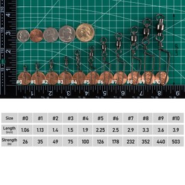 Dr.Fish High Strength Fishing Ball Bearing Swivel with Coastlock Snap, Welded Ring, Saltwater Standard High Strength 26Lb to 500Lb,100% Copper & Stainless Steel Black Nickle Coated