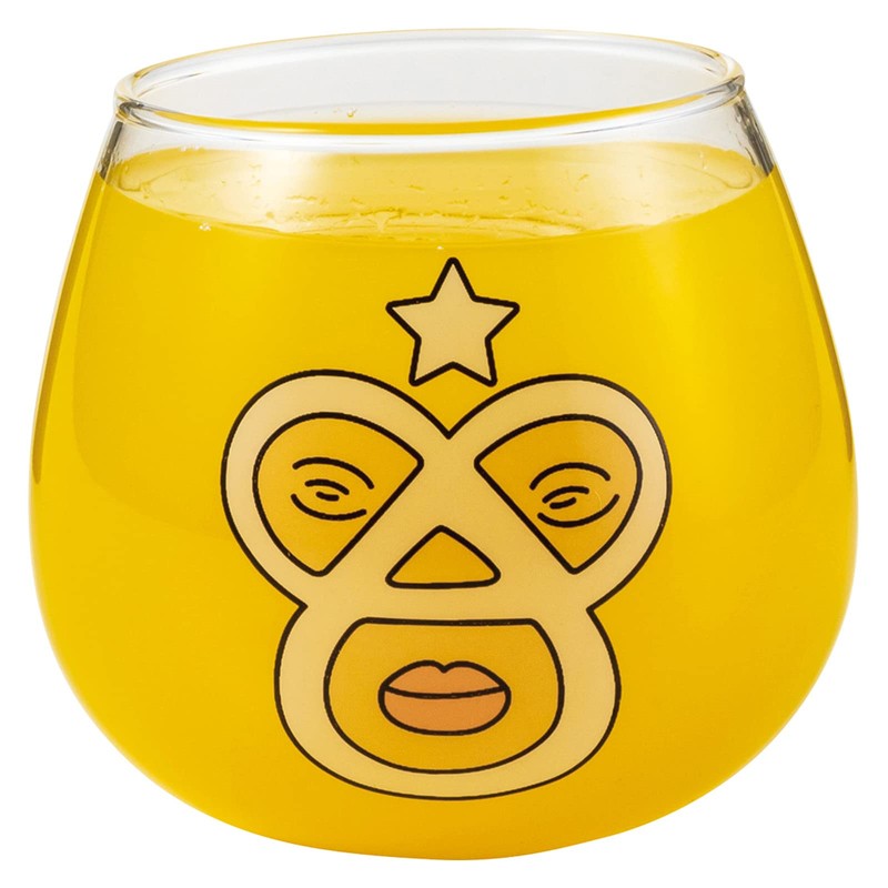 Sunart SAN3613 Funny Tableware, STRONGEST Maskman, Wobble Glass, Transparent