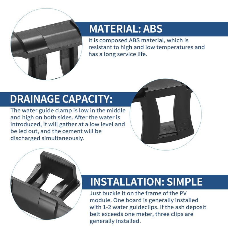 Pack of 24 Solar Panel Water Drain Clips, 30 mm
