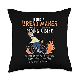 Check out my Bread maker Shirts Bread Maker Like Riding Bike Cyclist Funny Throw Pillow, 18x18, Multicolor