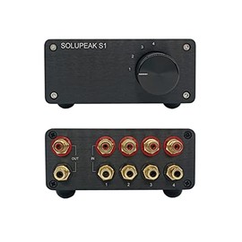SOLUPEAK RCA Switch Stereo 4 in 1 Out Audio Signal Source Switcher HiFi Input Selector Splitter Box