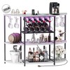 VICTONE Wine Bar Cabinet with LED Lights and Power Outlets,