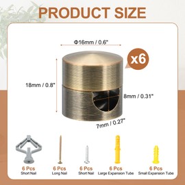 PATIKIL Metal Swag Hooks, 6 Pack Aluminum Modern Ceiling Hook for Pendant Lights Hanging Lamp Cable DIY Chandelier Fixture Hardware, Bronze