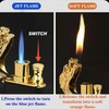 Dragon Lighter, Unique Torch Lighter Switchable Soft/Jet Flame, Butane Refillable