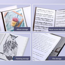 A4 File Document Folders Display Presentation Book Report Cover Clear Pockets Pastel Colours Durable Sleeves School Office Business Report Study Paper Storage Organiser (Blue, A4, 30)