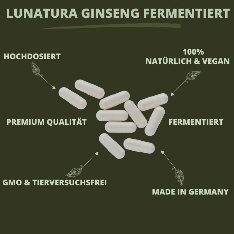 Lunatura - Ginseng Capsules - Fermented Siberian and Korean Ginseng