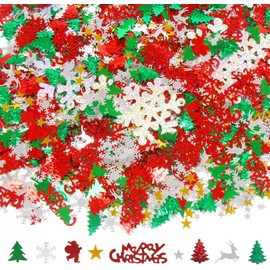 CCINEE 4800pcs Christmas Confetti,Snowflake Santa Claus Metallic Foil Sequins Glitter Table Scatters for Party Decoration