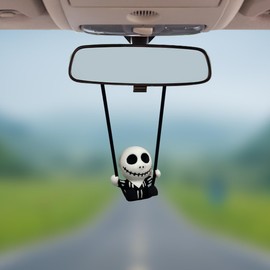 Car Swinging Ornament Rear View Mirror Accessories Hanging Cute Anime Rearview Pendant Decoration Interior for Gardening Man Woman Charms Aesthetic Decor Decorations (HBKLT)