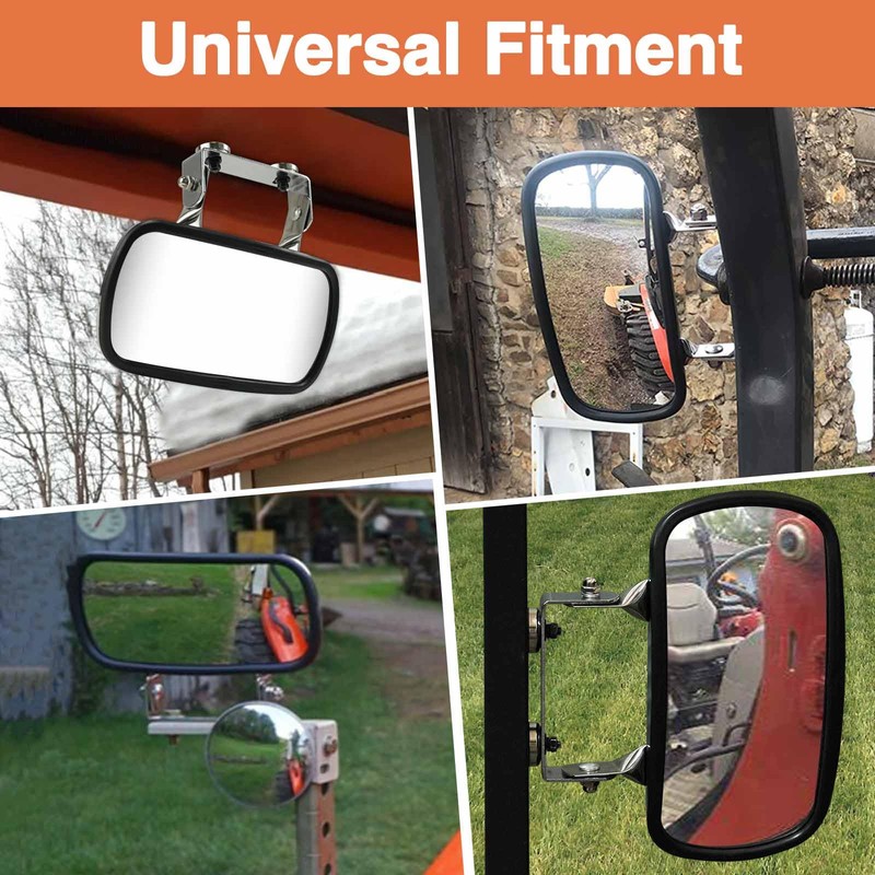 8" x 4" Universal Magnetic Tractor Mirror Stainless Steel Convex