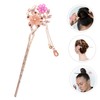 Baluue Elegant Cat Eye Gemstone Hair Bun Holder Floral Hair
