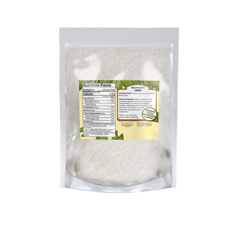 White Rice Flour By Unpretentious Baker, 4 lb, Cookies, Cakes,