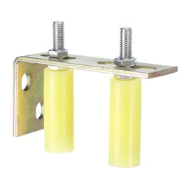sourcing map 2Pcs Slide Gate Guide Roller, 3" Nylon Rollers Gate Support Assembly with L-Rear Post Bracket, Universal Rolling Gate Guider for Sliding Door, Yellow