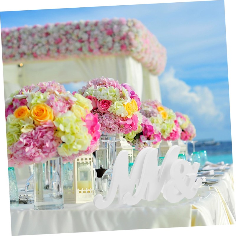 Ciieeo 1 Set Wedding Wooden Mr & Mrs Signs Wedding