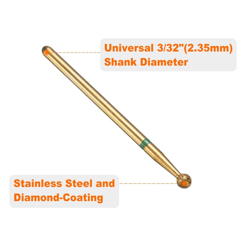 sourcing map 13pcs 100-120 Grits Diamond Grinding Bit 3mm Ball