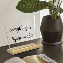 Motivational Office Acrylic Plaque Gifts for Desk Desktop Decor, Everything Is Figureoutable, Positive Acrylic Plaque Gift For Women, Friends, Coworker
