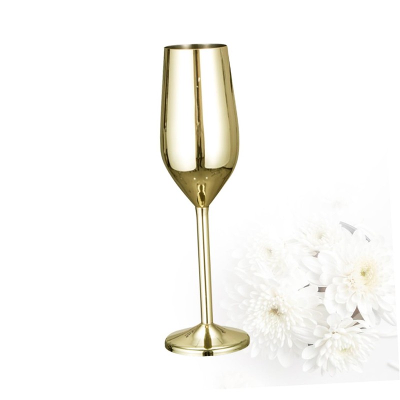 LABRIMP Stainless Steel Goblet Gold Plating Unbreakable Wine Cup for