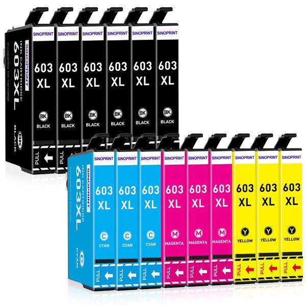 SINOPRINT 15 Pack 603XL Ink Cartridges Multipack Replacement for Epson