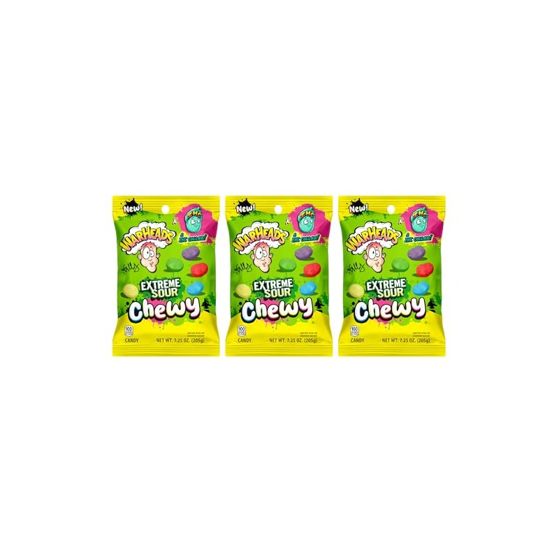 WARHEADS® Extreme Sour Chewy Candy - 7.25 oz Peg Bag