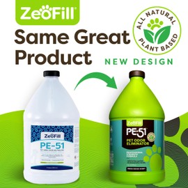 ZEOFILL PE-51 Pet Urine Odor Eliminator - Professional Pet Urine Enzyme Cleaner - Pet, Turf & Yard Smell Remover, Cat & Dog Pee Deodorizer Spray, Outdoor Use Natural Eco-Friendly Enzymes, 1 Gallon