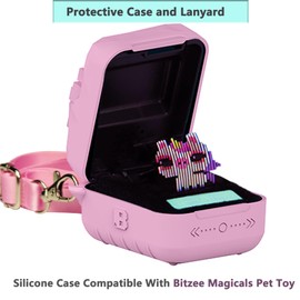 Silicone Case for Bitzee Magicals Interactive Toy Digital Pet, Protective Skin Cover for Bitzee Magicals Virtual Electronic Digital Pet and Case Accessories (Pink Case)