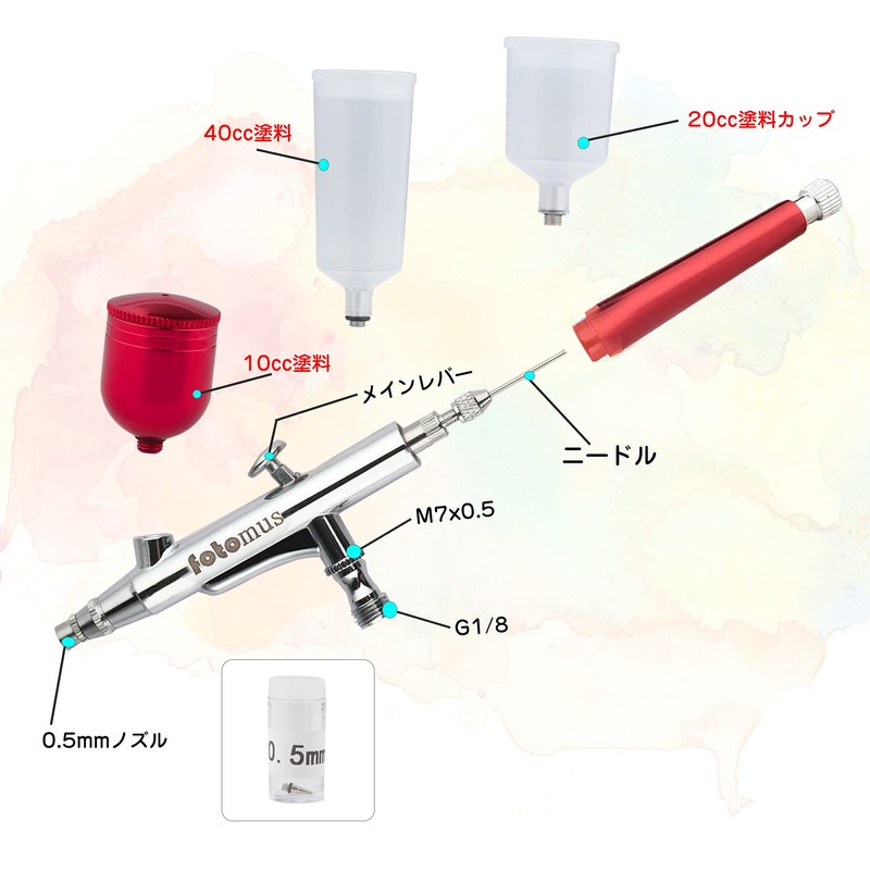 Fotomus 3 Types of Paint Cups: Airbrush, 0.02 inch (0.5