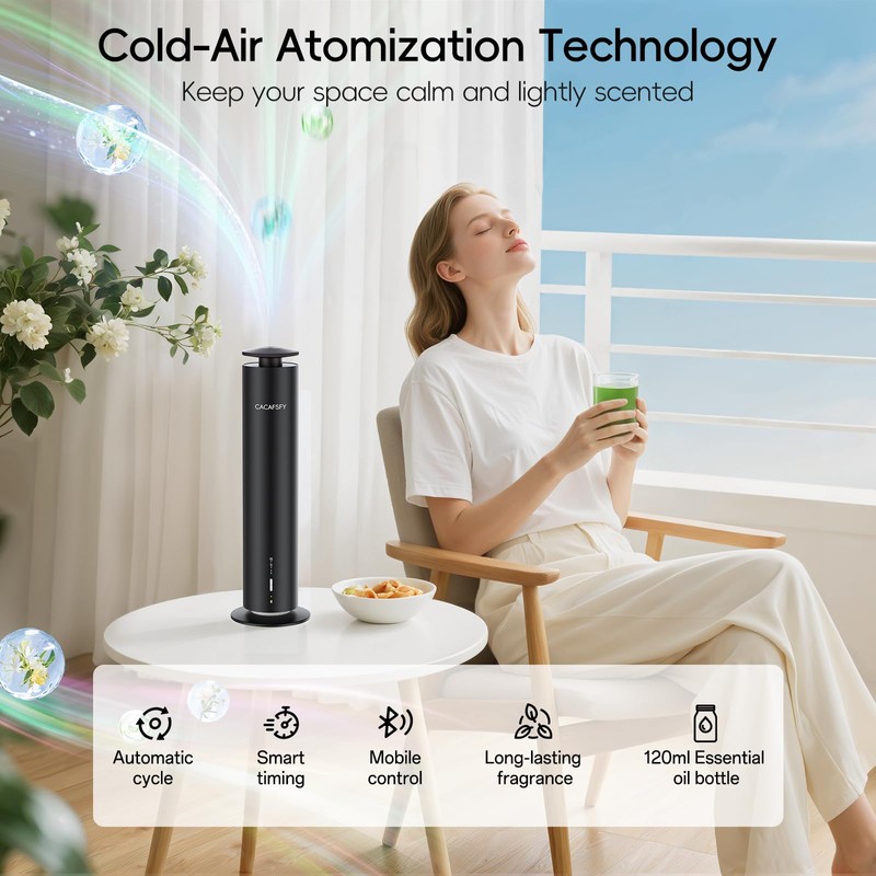 Waterless Scent Diffuser,Hotel Scent Diffuser-Smart APP Control-Cover Up to 1000