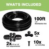 Maotong 100FT 1/4 inch New Quick-Connect Drip Irrigation Kit Distribution