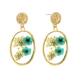 KBRPEY Women's Flower Earrings Hoop Earrings Hypoallergenic Earrings Gift Fashion Jewellery Earrings for Party Wedding Engagement, Alloy Steel