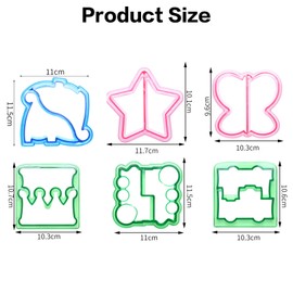 Generic 6 Pcs Dinosaur Sandwich Cutter