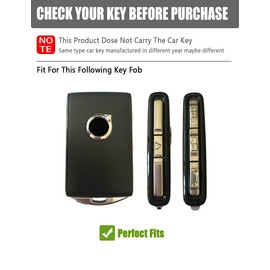 YINEOR Key Fob Cover Leather Car Key Case Keychain Fob Holder Compatible with Volvo XC40 XC60 XC90 S60 S90 V60 V90 T5 T6 (Black)