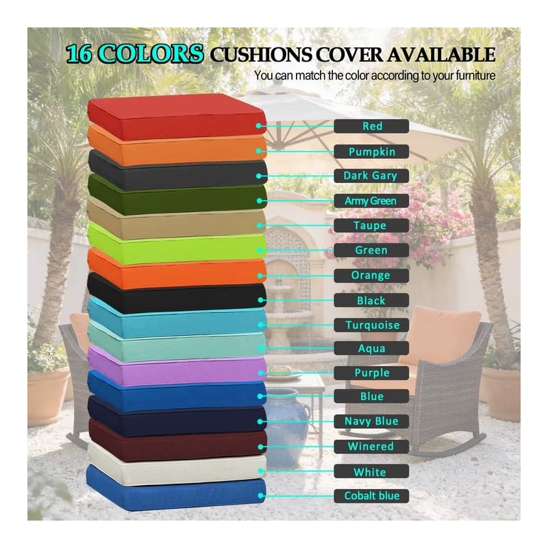 All Smiles White Outdoor Deep Seat Cushion Covers 28x28 Set